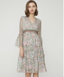 Floral print silk-chiffon dress